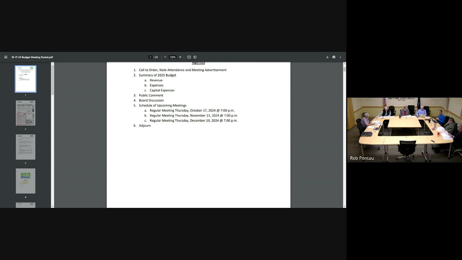 Brunswick Sewer District Budget Meeting 101724